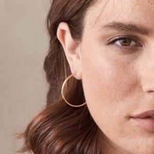 NWT Real Gold (14k) Plated Large Classic Hoop